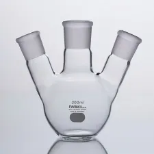 Boiling flask flat bottom with 3 TS joints - Laboratory glass flasks for analysis - 1112132109