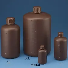 HDPE amber bottle (narrow-mouth) - Plastic bottles and vials - 1122221115