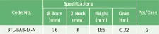 Babcock milk test bottle BTL-BAB-M-N - Low-expansion glass - 1112199100101 - Image 2