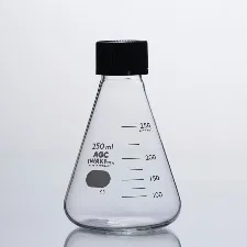 スクリューキャップ付き三角フラスコ 10mL 4985FK10-18 - 低膨張ホウケイ酸ガラス - 1112130103101 -  画像 1