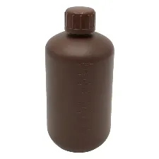 HDPE amber bottle (narrow-mouth) 1L 1031-24 - Narrow-neck amber HDPE bottle - 1122221115141 - Image 1