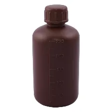 HDPE amber bottle (narrow-mouth) 250mL 1031-02 - Narrow-neck amber HDPE bottle - 1122221115112 - Image 1