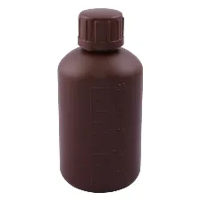 HDPE amber bottle (narrow-mouth) 500mL 1031-23 - Narrow-neck amber HDPE bottle - 1122221115122 - Image 1