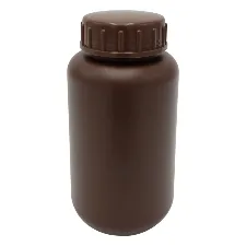HDPE amber bottle (wide-mouth) 500mL 1032-03 - Wide-neck amber HDPE bottle - 1122221116142 - Image 1