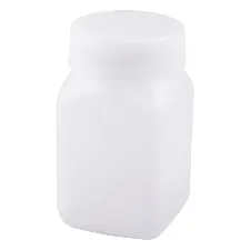 HDPE square standards bottle (wide-mouth) 100mL 1 - Wide-neck square HDPE bottle - 1122221114102 - Image 1