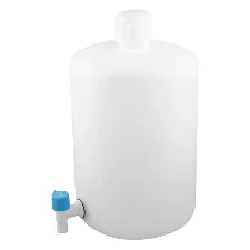 Narrow-neck HDPE round tank lever cock 10L 1035-0 - HDPE tank with lever cock - 1122223119112 - Image 1