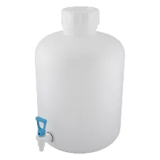 Wide-neck HDPE round tank easy cock 20L 1034-03 - HDPE tank with easy-use cock - 1122223118122 - Image 1