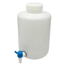 Wide-neck HDPE round tank lever cock 10L 1036-05 - Plastic tanks, drums and gallons - 1122223120111